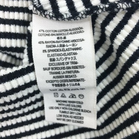 Free People Black and White Striped Rib Knit Top - Picture 7 of 7